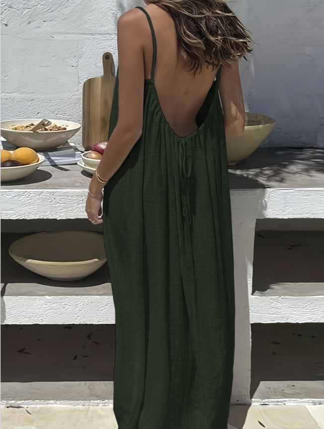 Women's Backless Strap Loungewear Dress