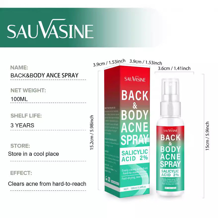 Sauvasine Body Back Acne Hydrating Spray