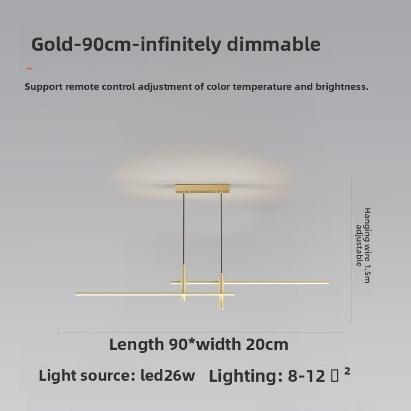 Minimalist Linear LED Chandelier for Dining Room