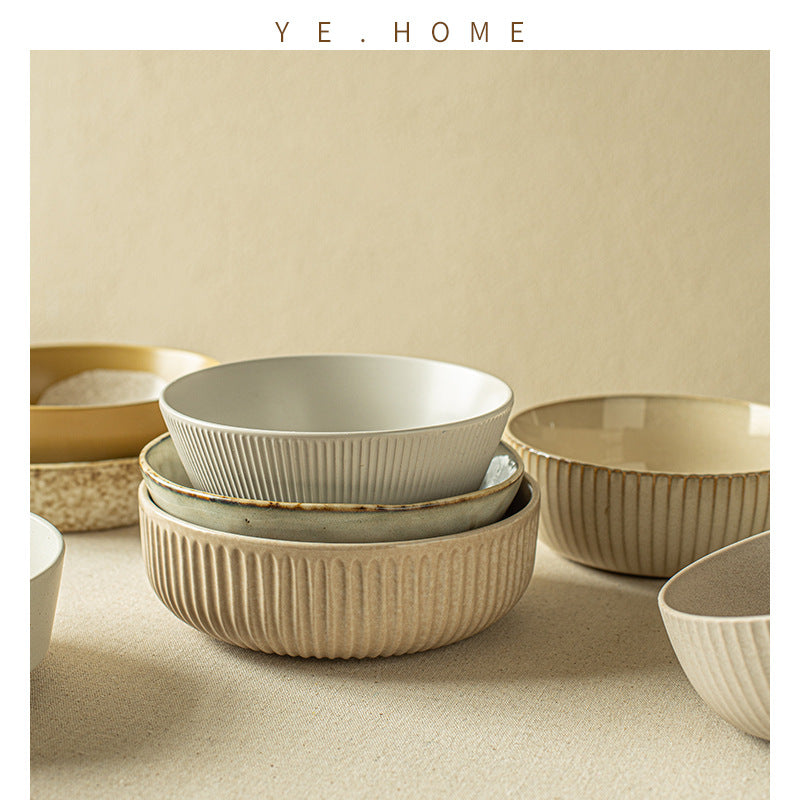 Retro Ceramic Salad Bowl Set