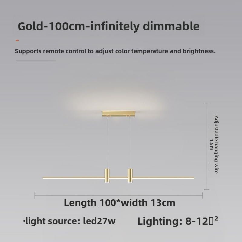 Minimalist Linear LED Chandelier for Dining Room