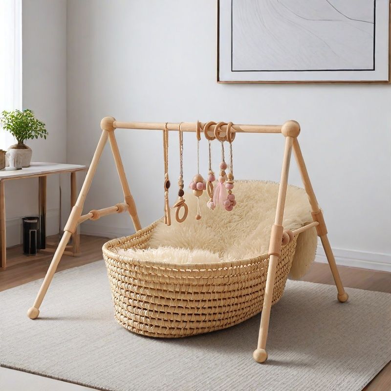Adjustable Wooden Baby Fitness Gym