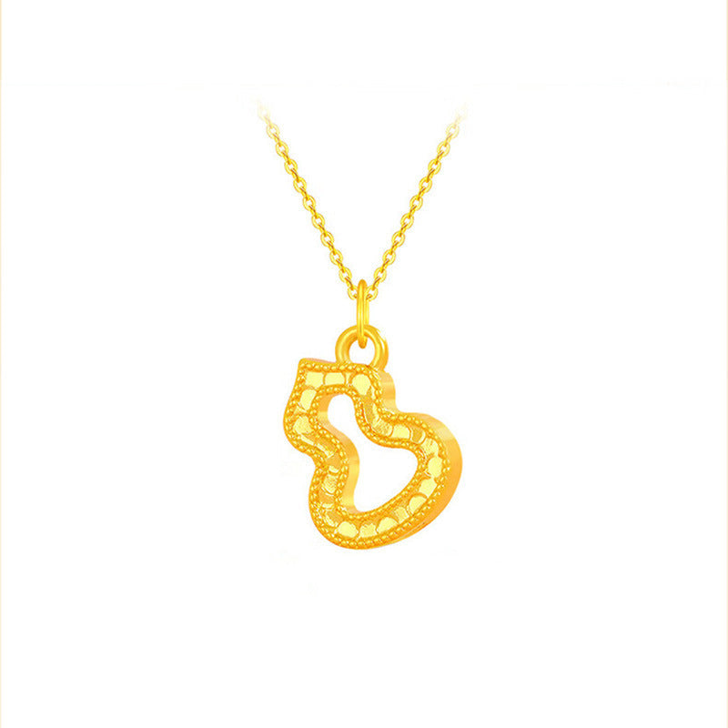 3D Hard Gold Pendant Necklace with Gift Box