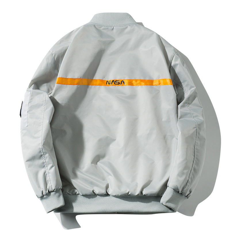 Synthetic Fiber Blended Fabrics Workwear Jacket Unisex Air Force Jacket Nasa Baseball Uniform European Style