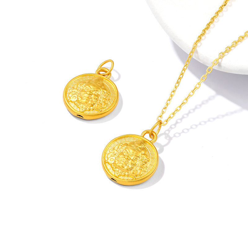 3D Hard Gold Pendant Necklace with Gift Box
