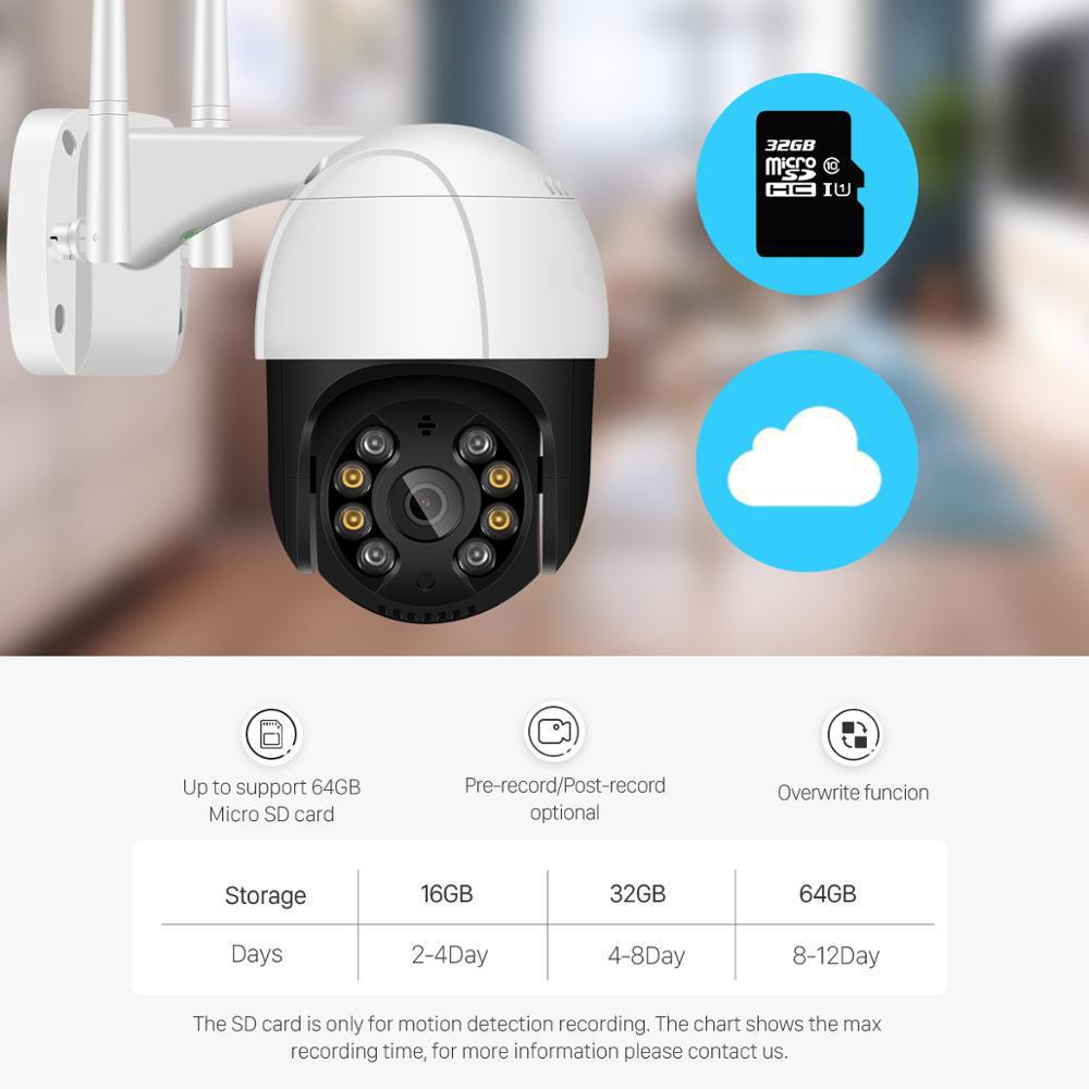 Wireless Wifi Dome Surveillance Camera Rainproof Outdoor Pan/tilt Remote Control Body Dual Light Night Vision