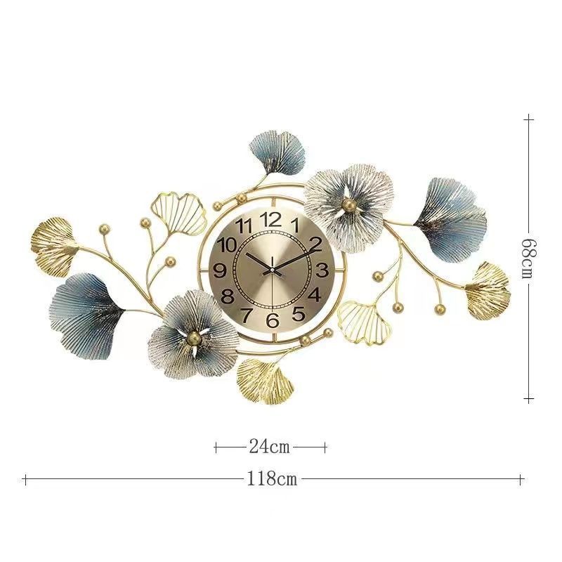 Chinese Style Ginkgo Leaf Wall Clock