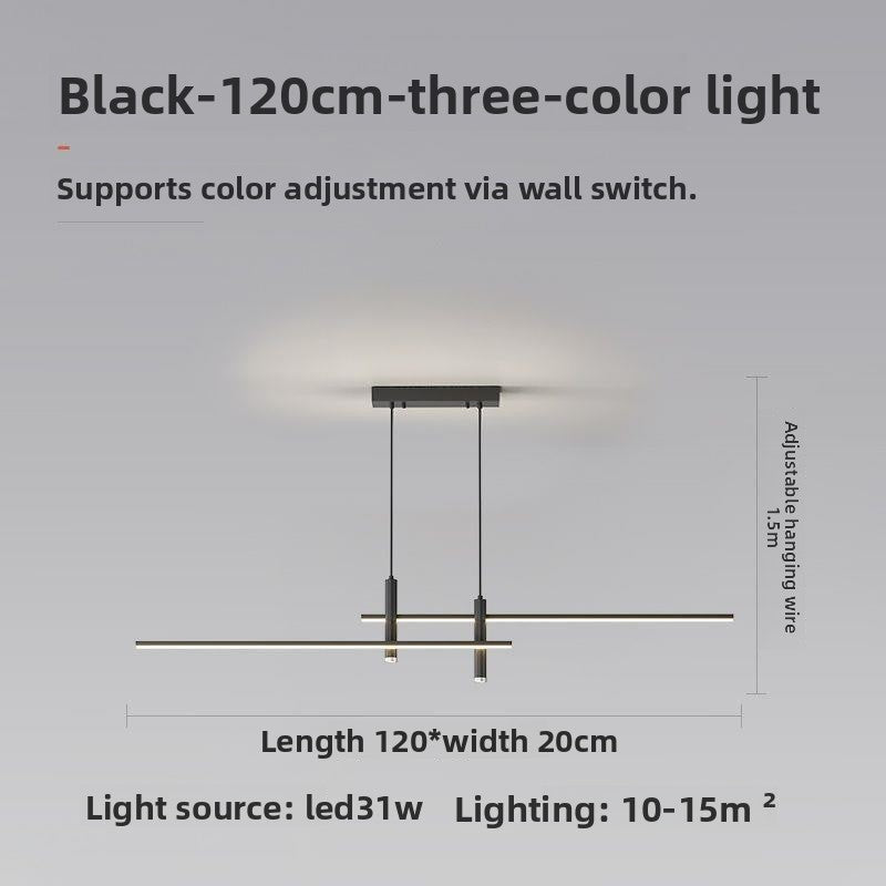 Minimalist Linear LED Chandelier for Dining Room