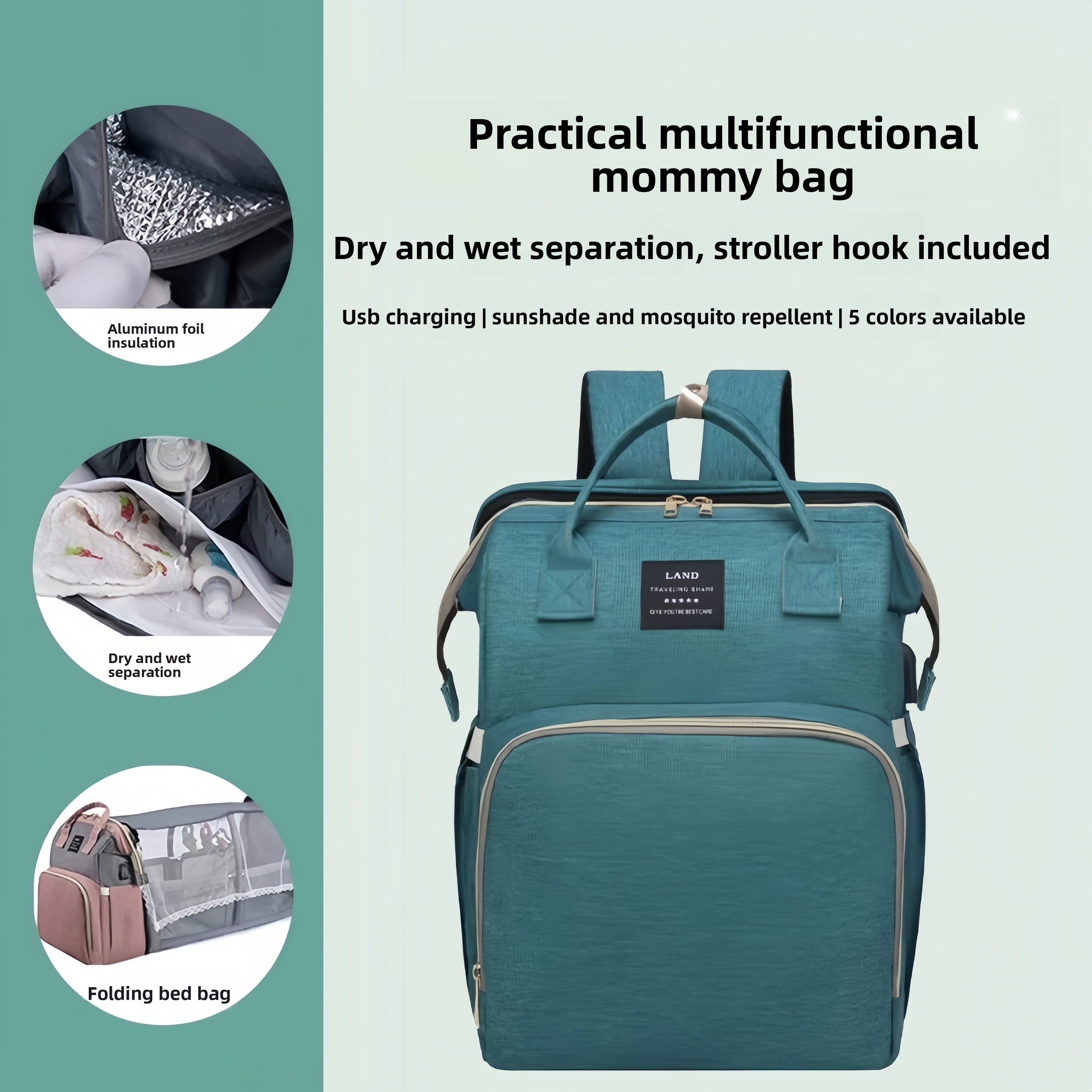 Multi-functional Mosquito-Repellent Foldable Travel Crib and Carry Bag