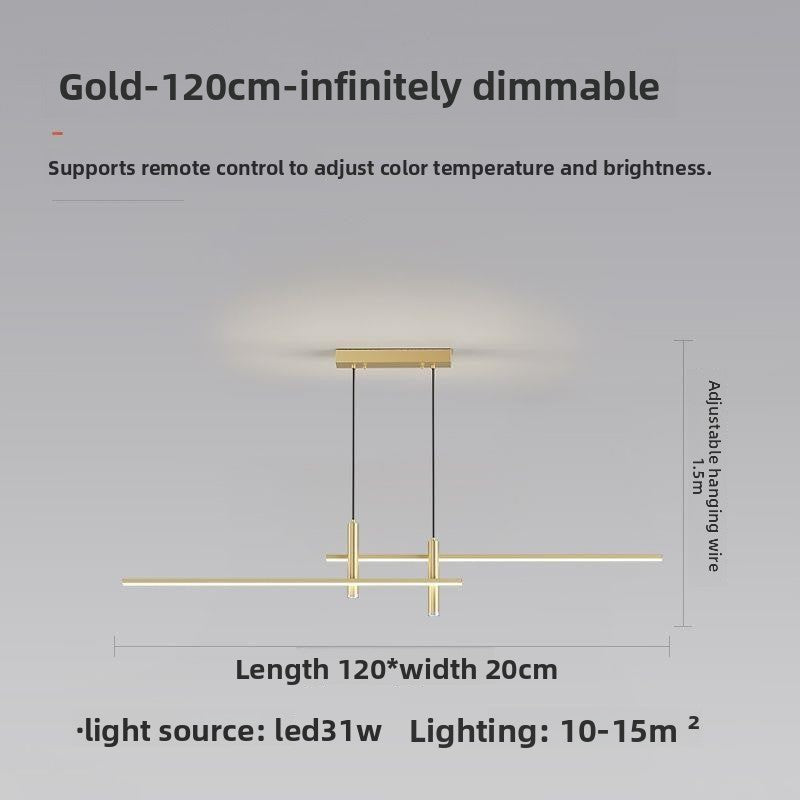 Minimalist Linear LED Chandelier for Dining Room