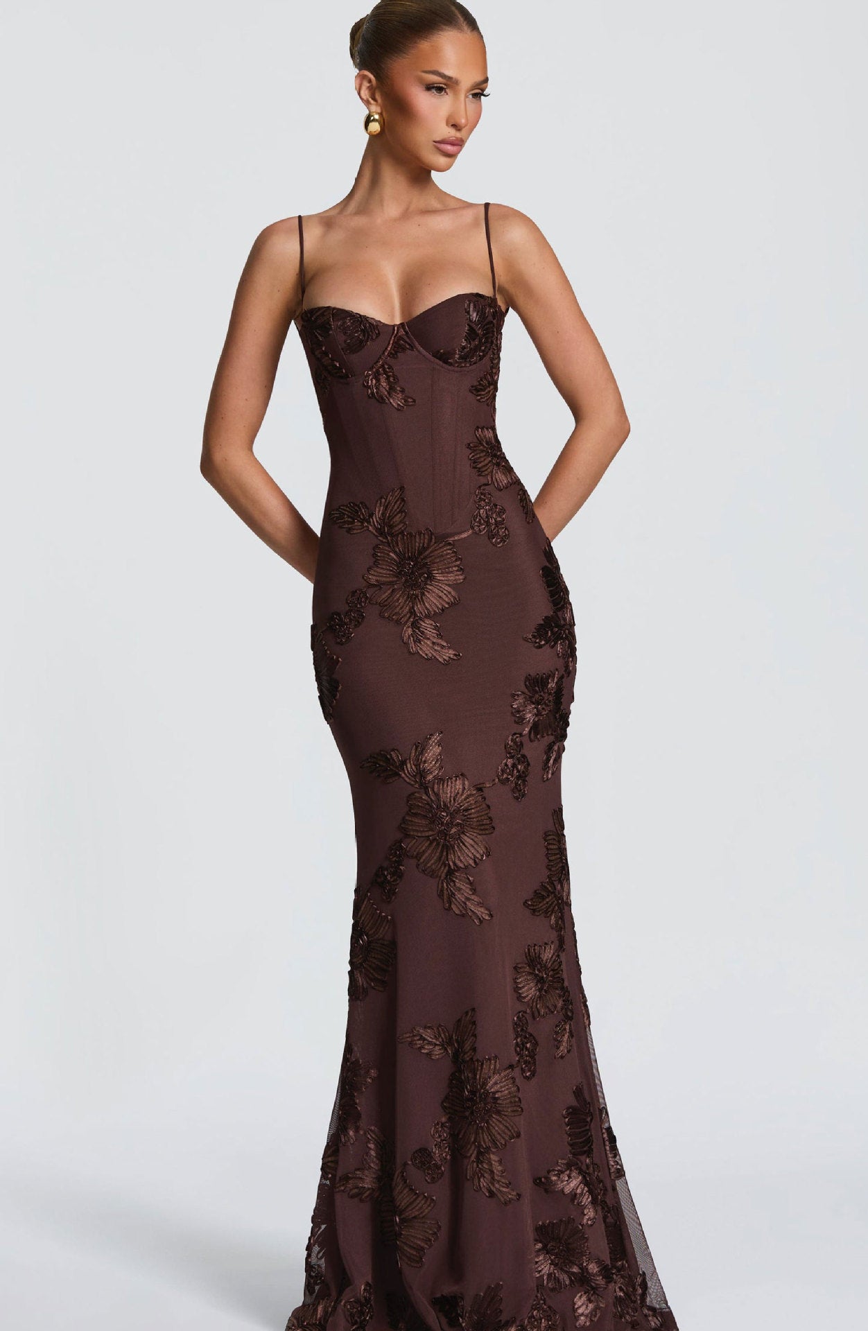 Embroidered Backless Long Dress
