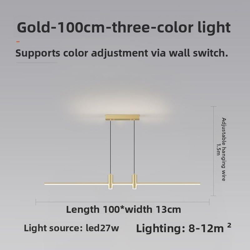 Minimalist Linear LED Chandelier for Dining Room