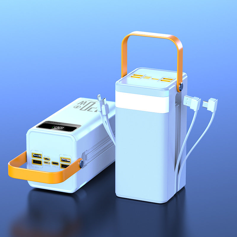 120W Fast Charging Power Bank with Built-in Cable