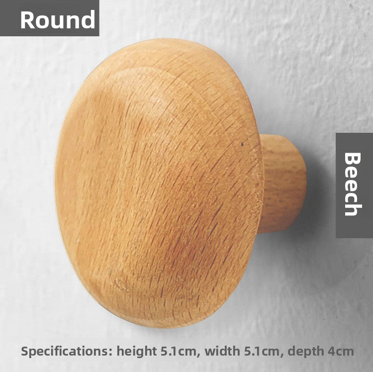 Nordic Solid Wood Adhesive Wall Hooks and Handles