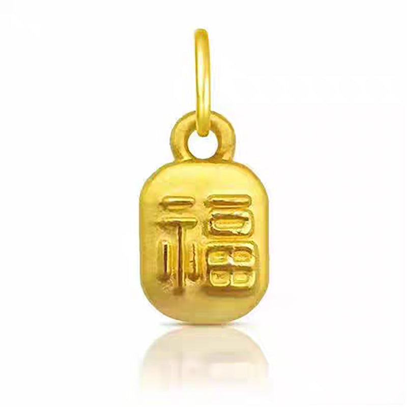 3D Hard Gold Pendant Necklace with Gift Box