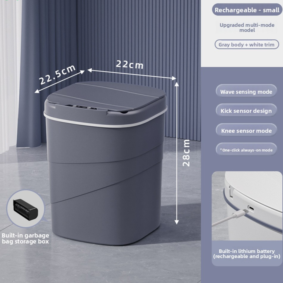 Smart Sensor Trash Can with Night Light