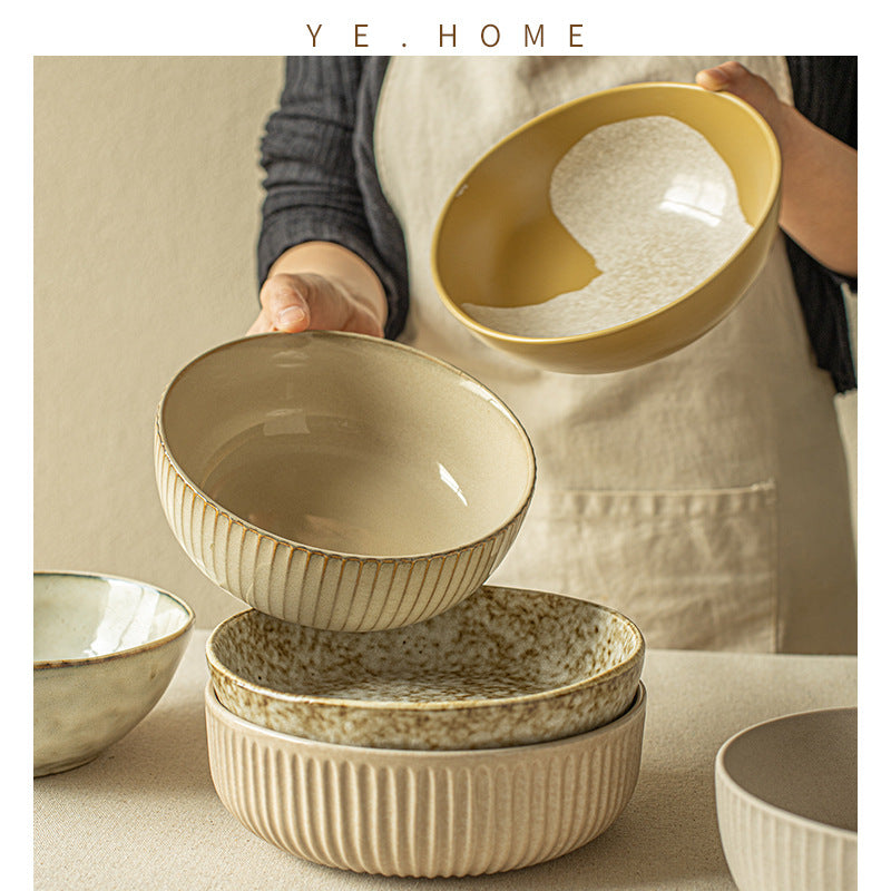 Retro Ceramic Salad Bowl Set