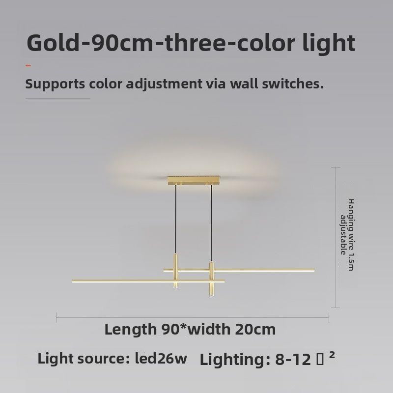 Minimalist Linear LED Chandelier for Dining Room