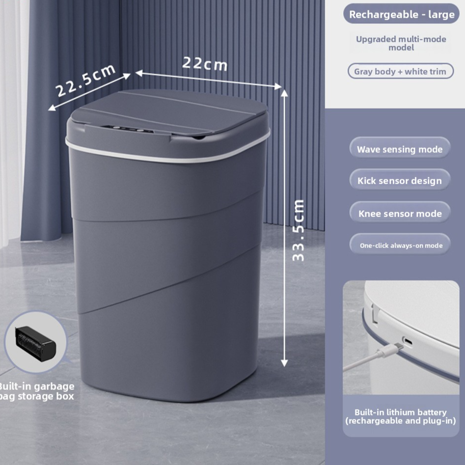Smart Sensor Trash Can with Night Light