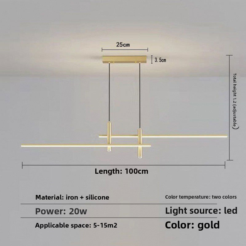 Minimalist Linear LED Chandelier for Dining Room