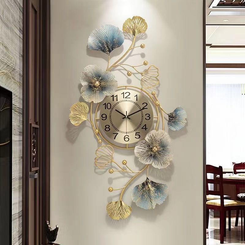 Chinese Style Ginkgo Leaf Wall Clock