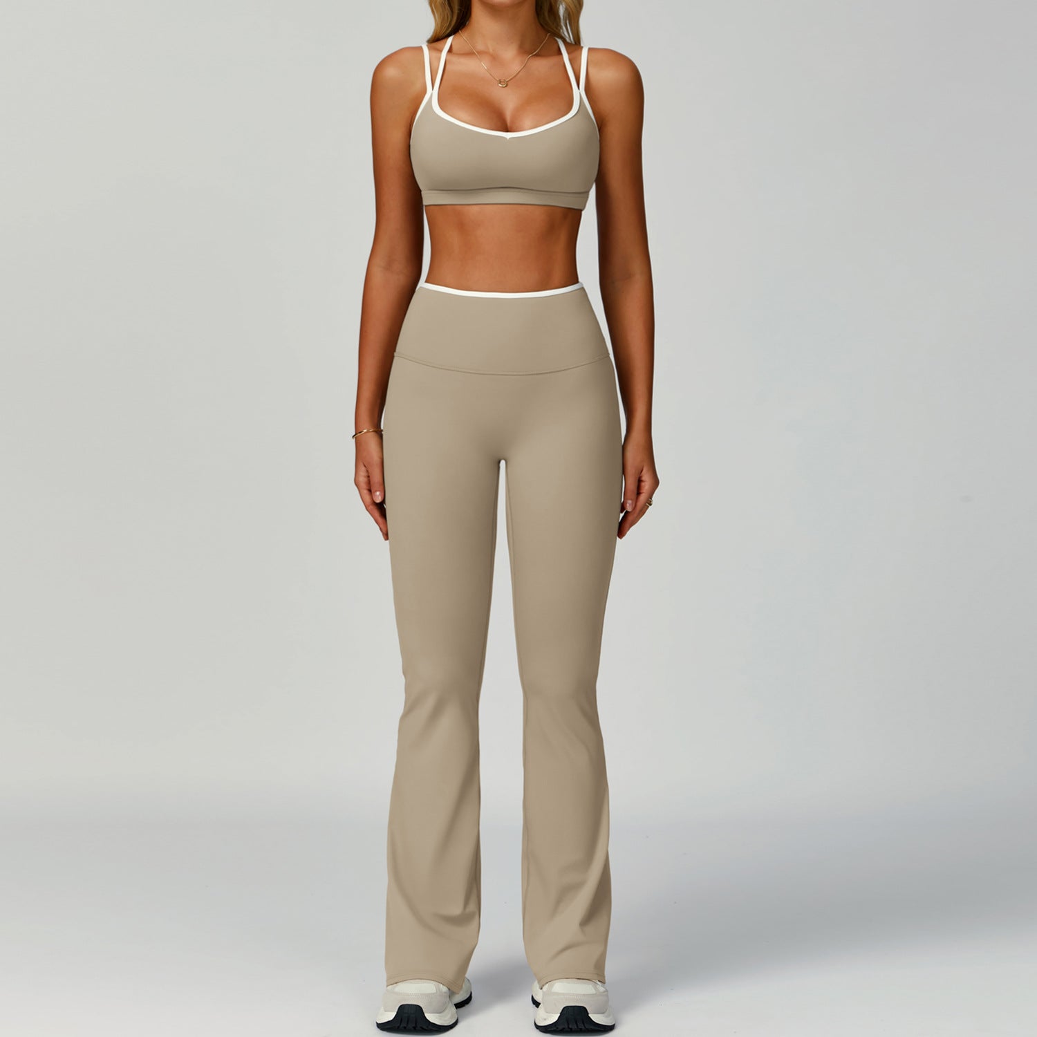 Color blocked edge sports yoga clothing