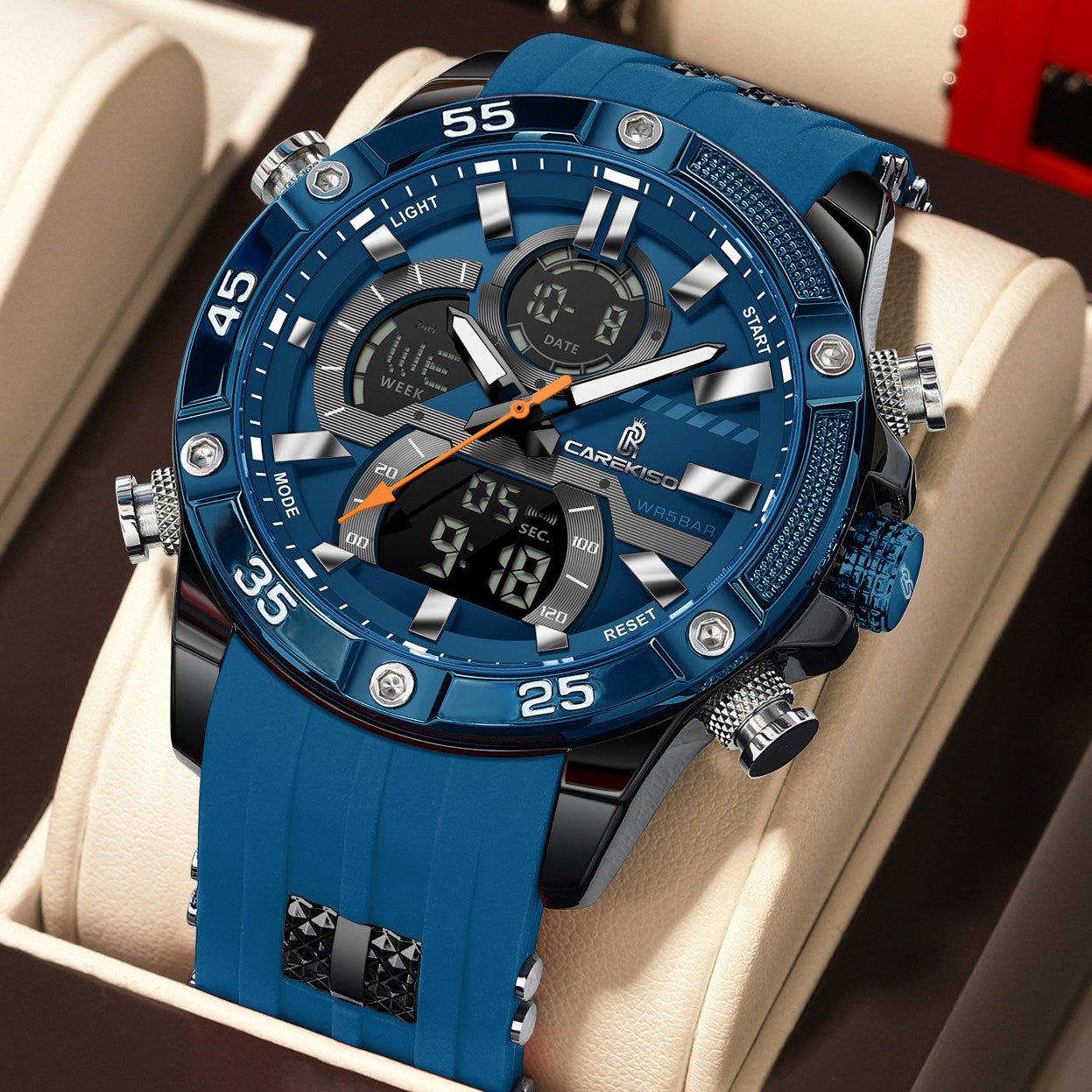 Men's Luminous Dual Display Waterproof Watch