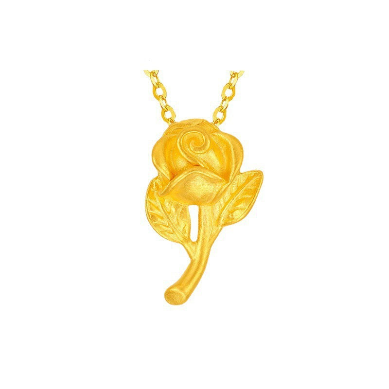 3D Hard Gold Pendant Necklace with Gift Box