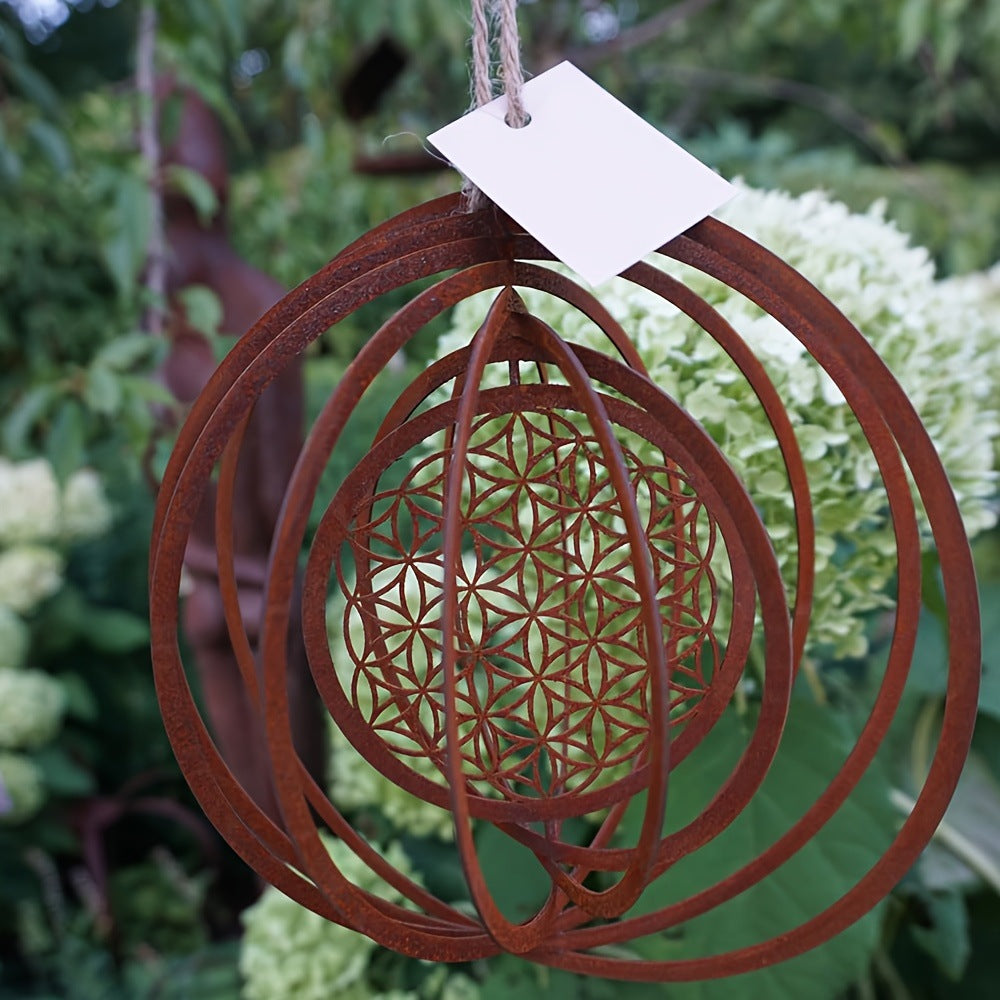 Rotating Metal Wind Chime Garden Ornament