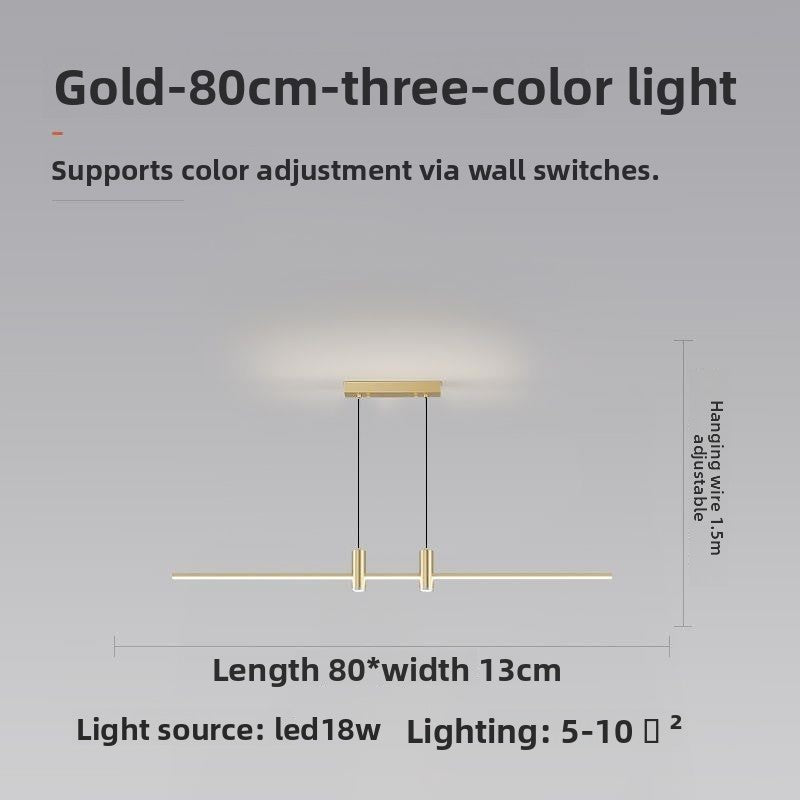 Minimalist Linear LED Chandelier for Dining Room