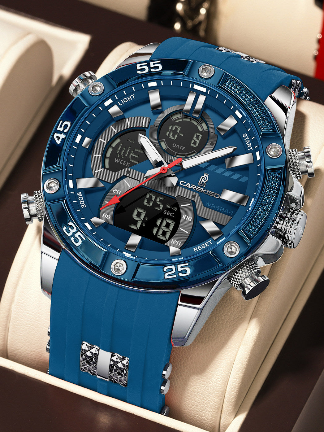 Men's Luminous Dual Display Waterproof Watch