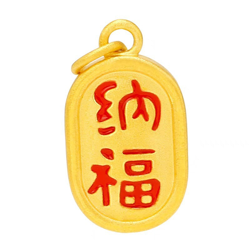 3D Hard Gold Pendant Necklace with Gift Box