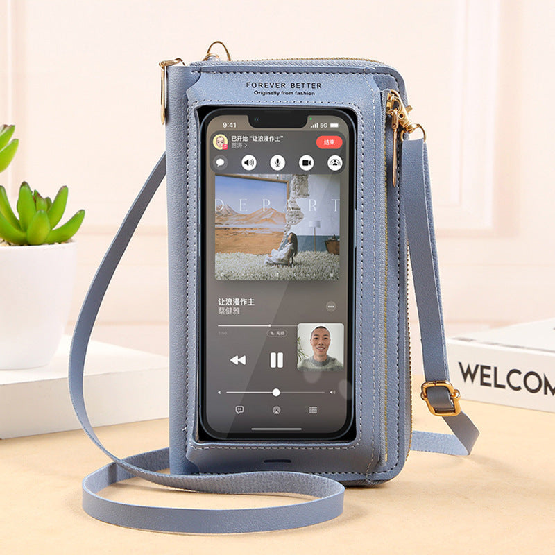 Transparent Touch-Screen Cross-Body Phone Bag