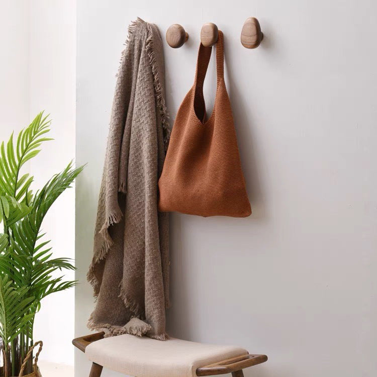 Nordic Solid Wood Adhesive Wall Hooks and Handles