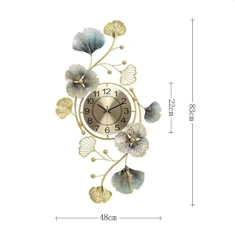 Chinese Style Ginkgo Leaf Wall Clock