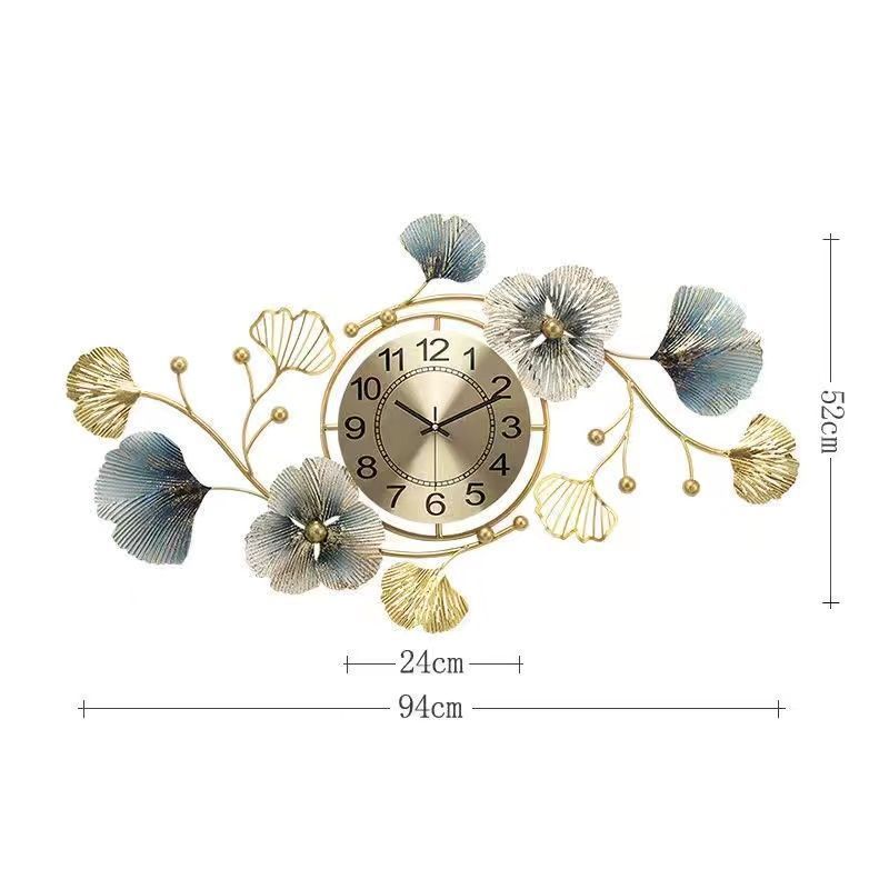 Chinese Style Ginkgo Leaf Wall Clock