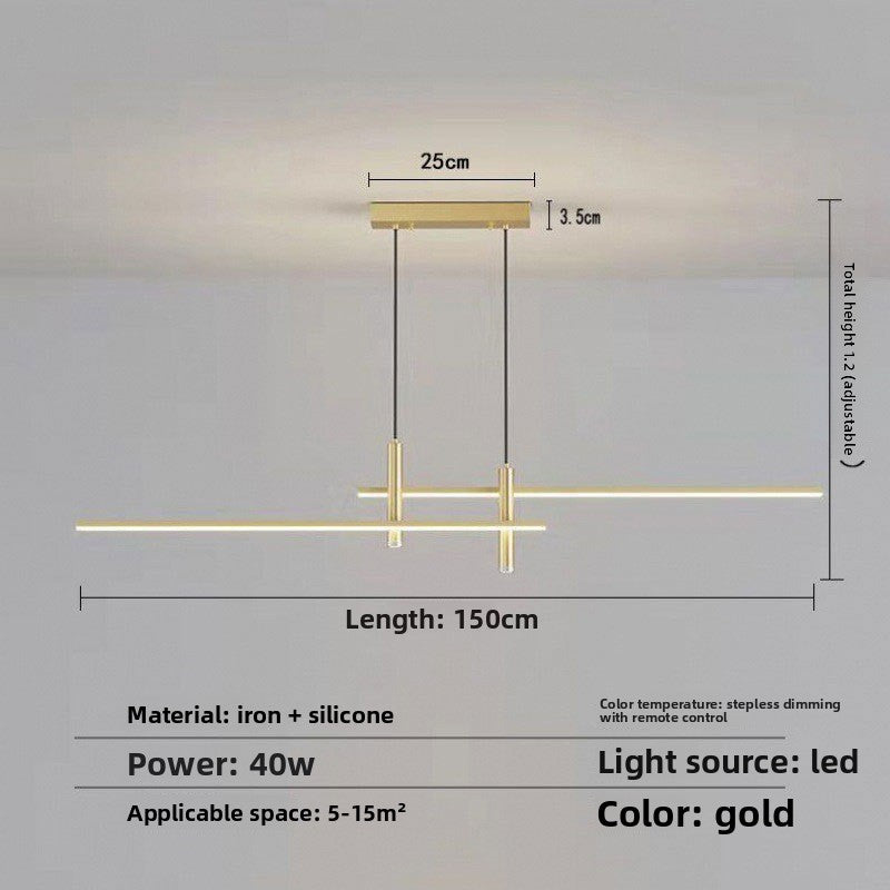 Minimalist Linear LED Chandelier for Dining Room