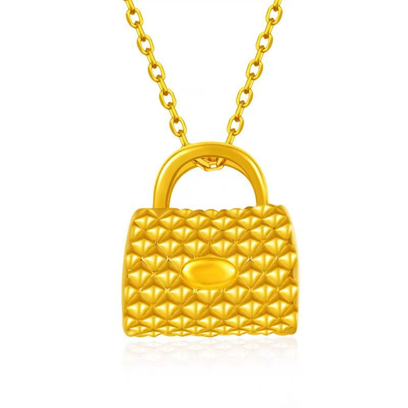 3D Hard Gold Pendant Necklace with Gift Box