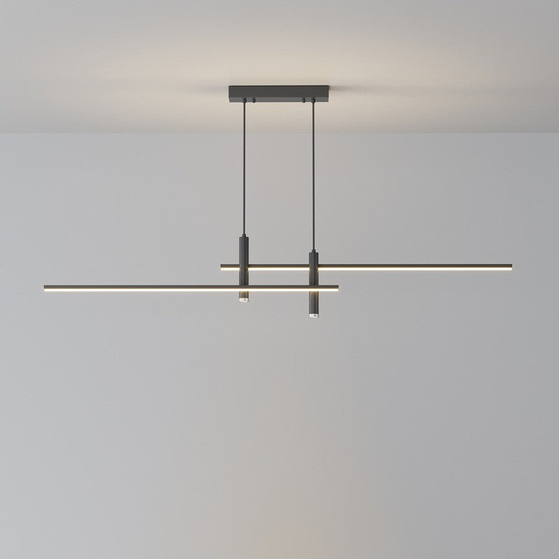 Minimalist Linear LED Chandelier for Dining Room