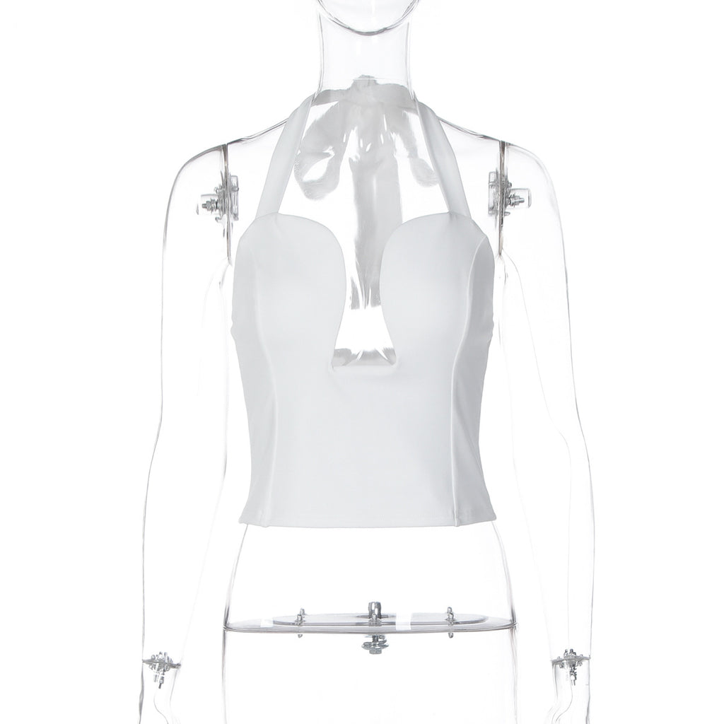 Womens Cut Out Halter Neck Top