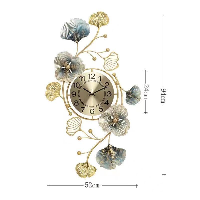 Chinese Style Ginkgo Leaf Wall Clock
