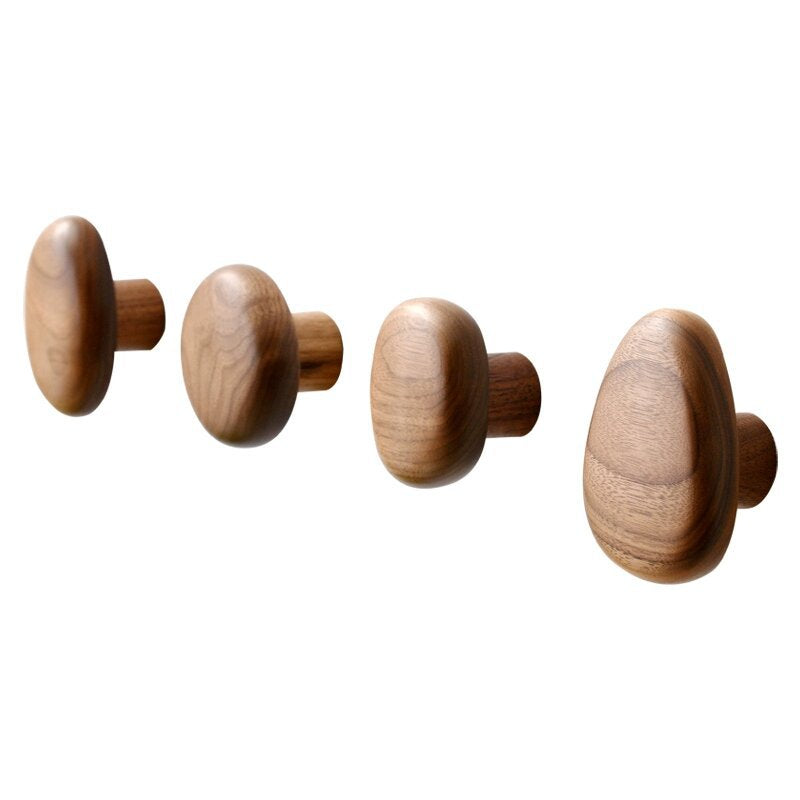 Nordic Solid Wood Adhesive Wall Hooks and Handles