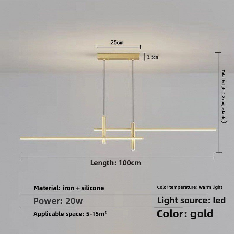 Minimalist Linear LED Chandelier for Dining Room