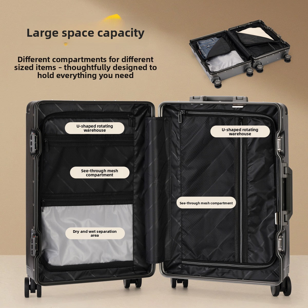 Aluminum Frame Spinner Luggage Case