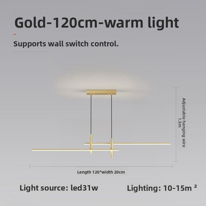 Minimalist Linear LED Chandelier for Dining Room