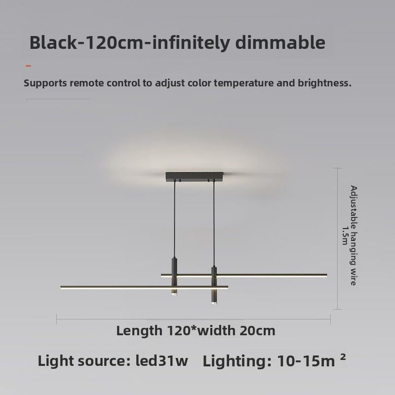 Minimalist Linear LED Chandelier for Dining Room