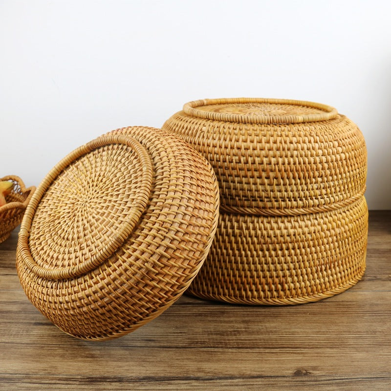 Handwoven Rattan Storage Basket