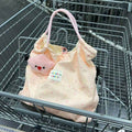 Lightweight Canvas Tote Bag with Decorative Charm