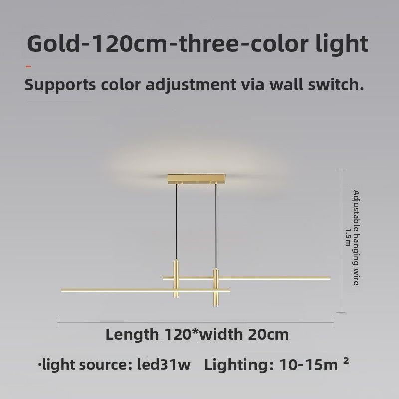Minimalist Linear LED Chandelier for Dining Room