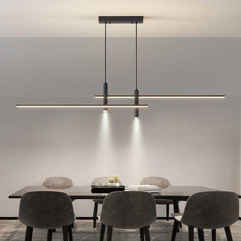 Minimalist Linear LED Chandelier for Dining Room